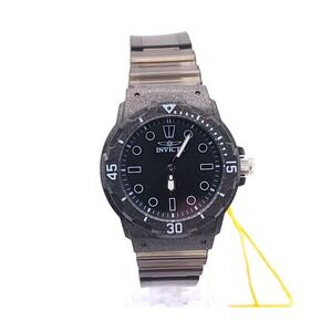 Invicta Celestial Cloud Womens Black Dial Smokey Black Strap Quartz Watch New
